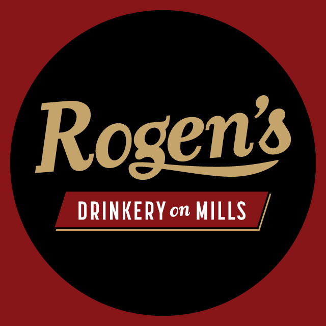 Rogens Drinkery on Mills Logo